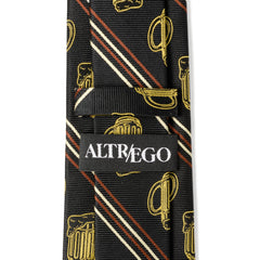 Beer Aficionado Black Striped Mens Tie