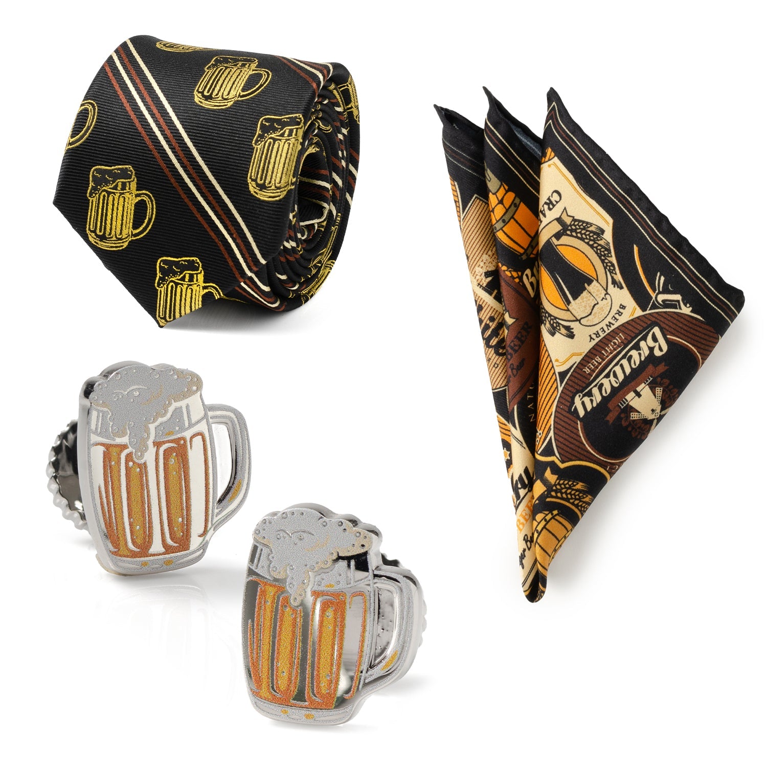  Cufflinks Beer Aficionado Gift Set - Default Title - Bonton