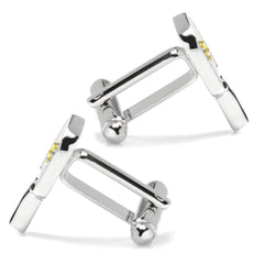 Pickleball Racket Silver Cufflinks