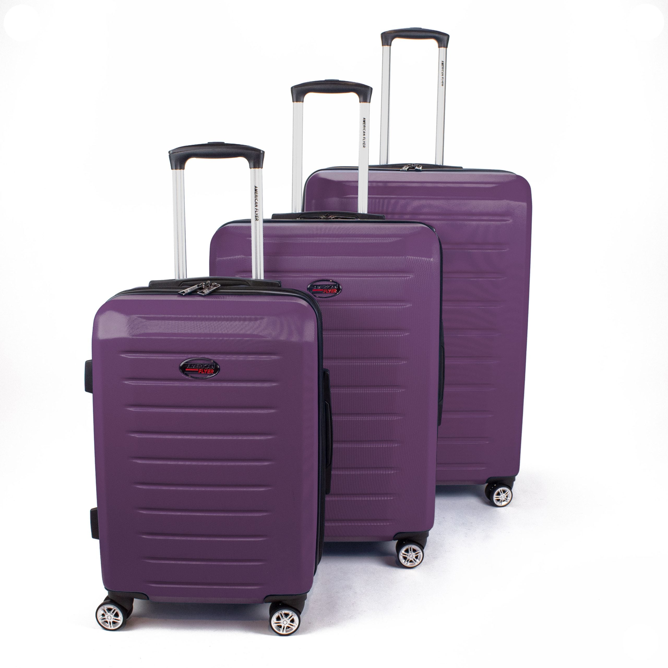  American Flyer American Flyer Seger 3-Piece Hardside Spinner Luggage Set - Plum - Bonton