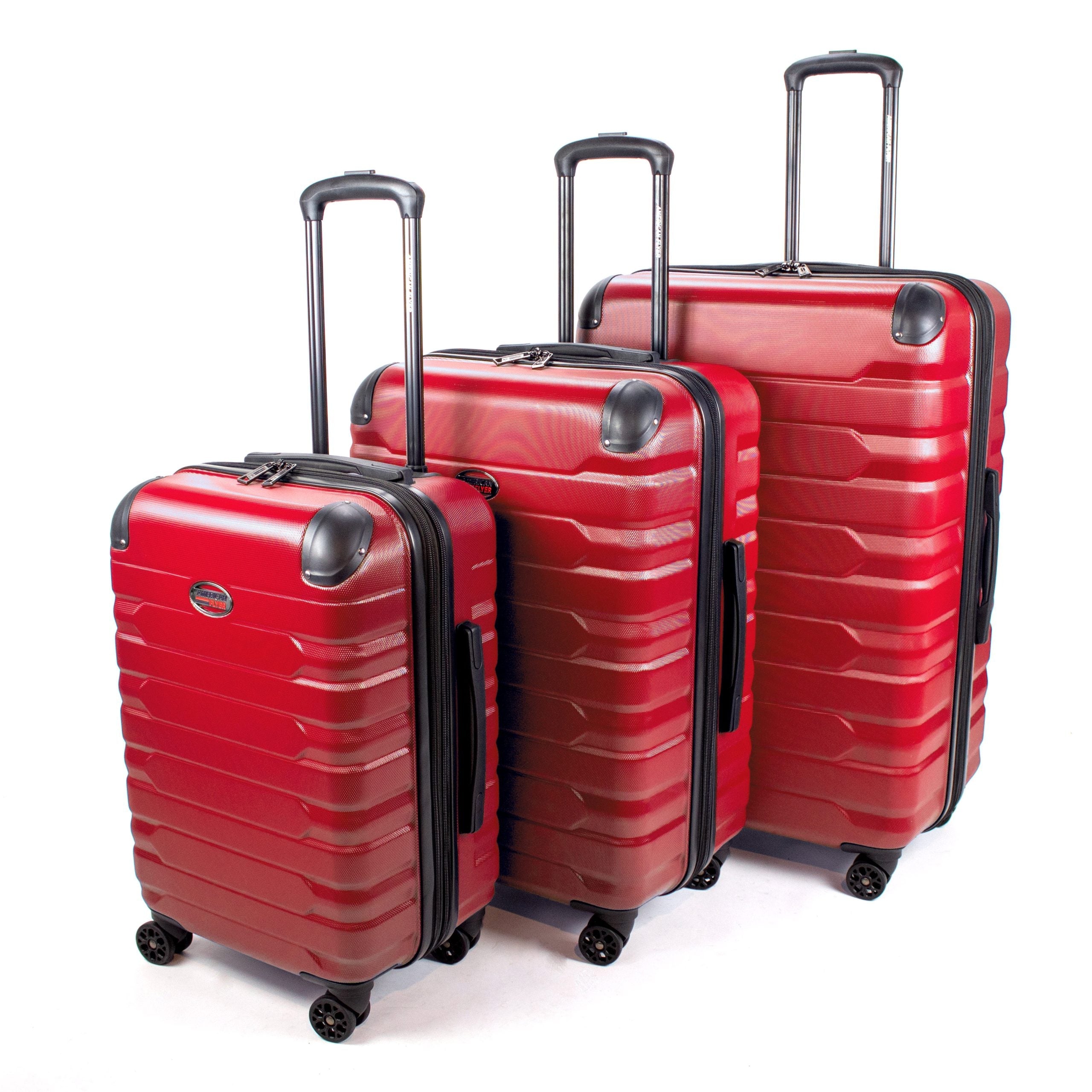  American Flyer American Flyer Mina 3-Piece Hardside Spinner Luggage Set - Red - Bonton