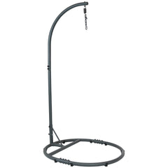 Durable Powder-Coated Steel Egg Chair Stand with Extra-Wide Round Base - 76" H - Black