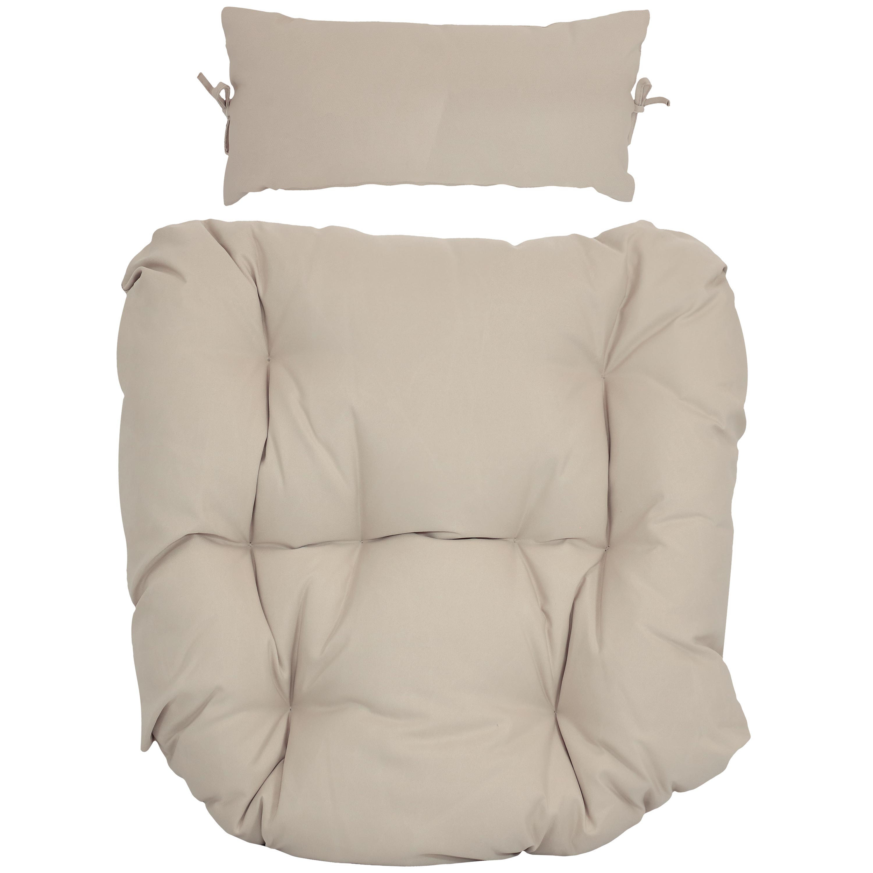  Sunnydaze Decor Danielle Hanging Egg Chair Cushion and Headrest Pillow 2 Piece Set - Beige - Bonton