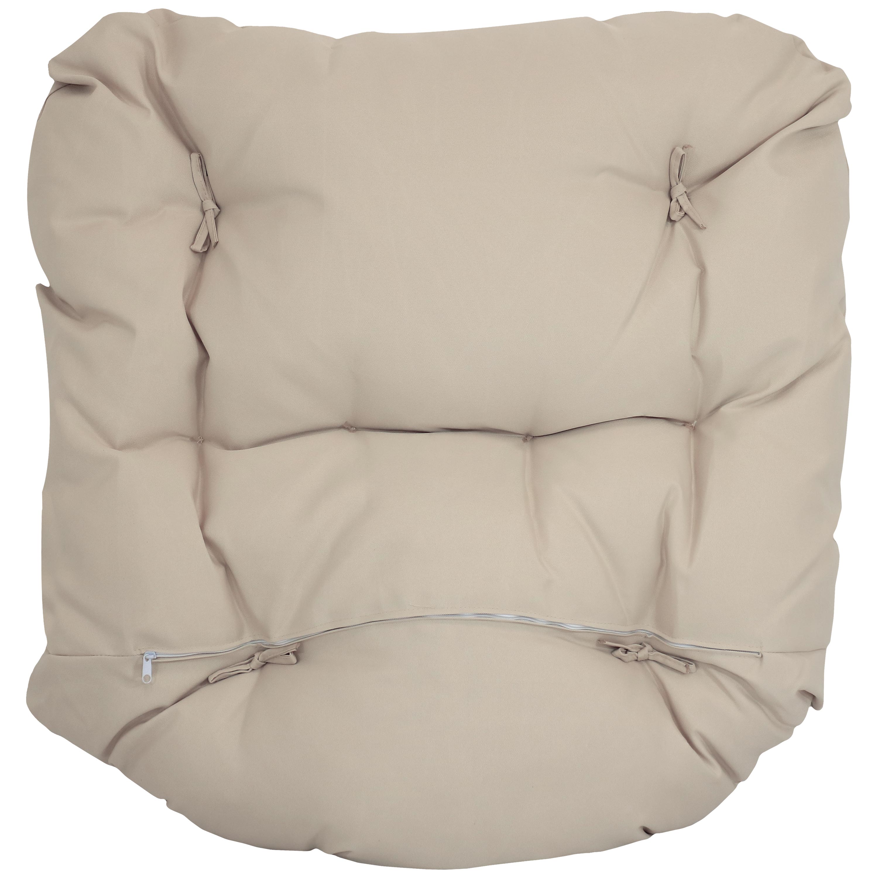  Sunnydaze Decor Danielle Hanging Egg Chair Cushion and Headrest Pillow 2 Piece Set - Beige - Bonton