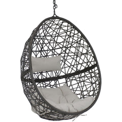 Caroline Lounge Hanging Basket Egg Chair with Cushions 2 Piece Set