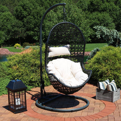 Cordelia Hanging Basket Egg Chair Swing with Cushion, Headrest, and Stand 3 Piece Set