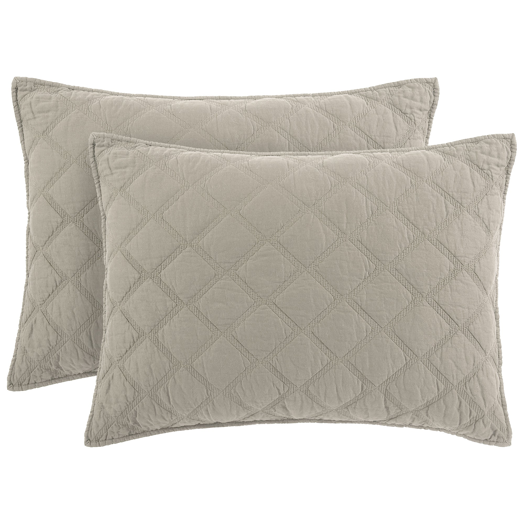  Anne Klein Diamond Quilt Set - Khaki - Bonton