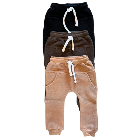 Onyx Waffle Knit Joggers