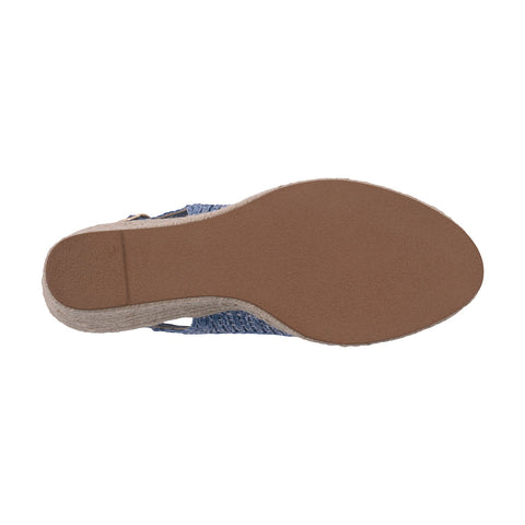 Women's Amira Blue Woven Espadrille Wedge Sandals