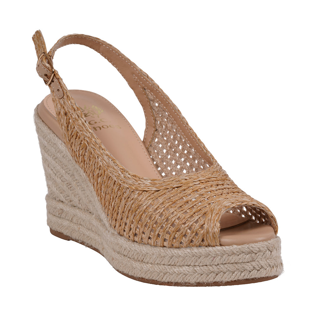  GC Shoes Women's Amira Natural Woven Espadrille Wedge Sandals - Natural - Bonton