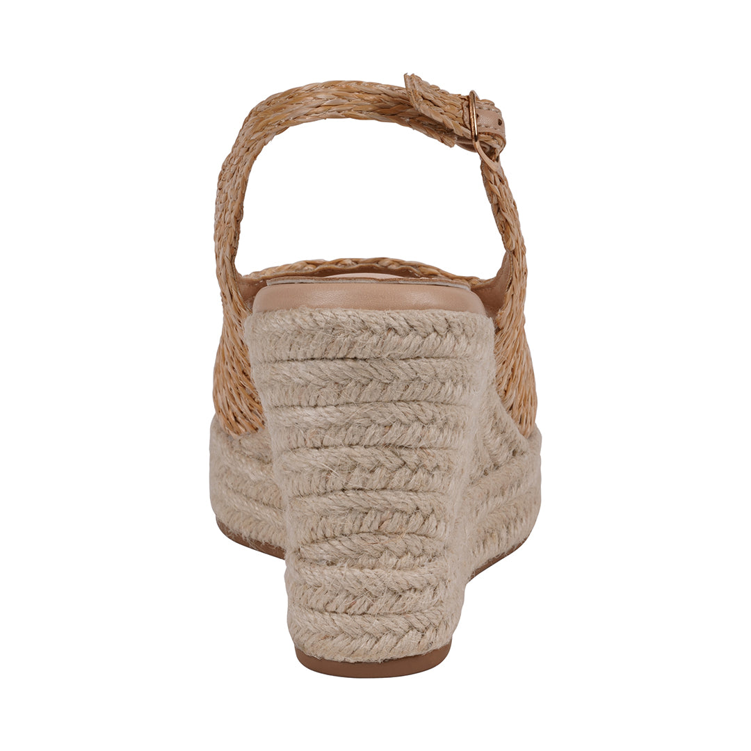  GC Shoes Women's Amira Natural Woven Espadrille Wedge Sandals - Natural - Bonton