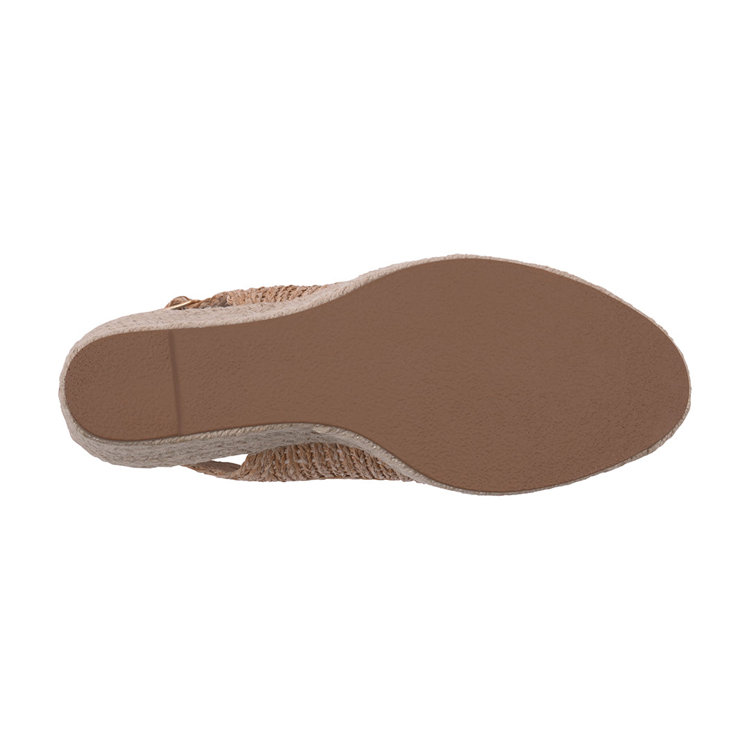  GC Shoes Women's Amira Natural Woven Espadrille Wedge Sandals - Natural - Bonton