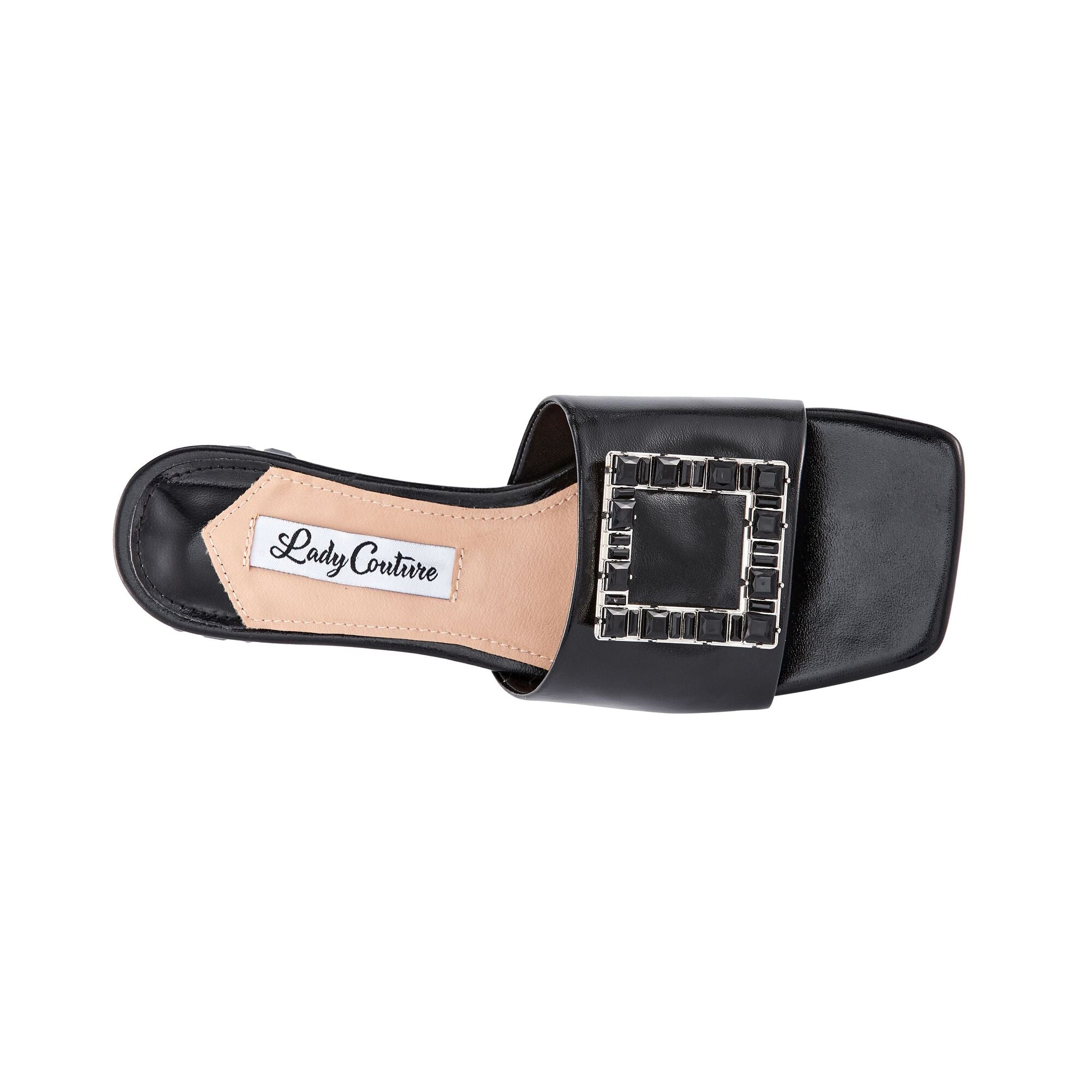  Lady Couture Amore Amore Metallic Jewel Slide - Black - Bonton