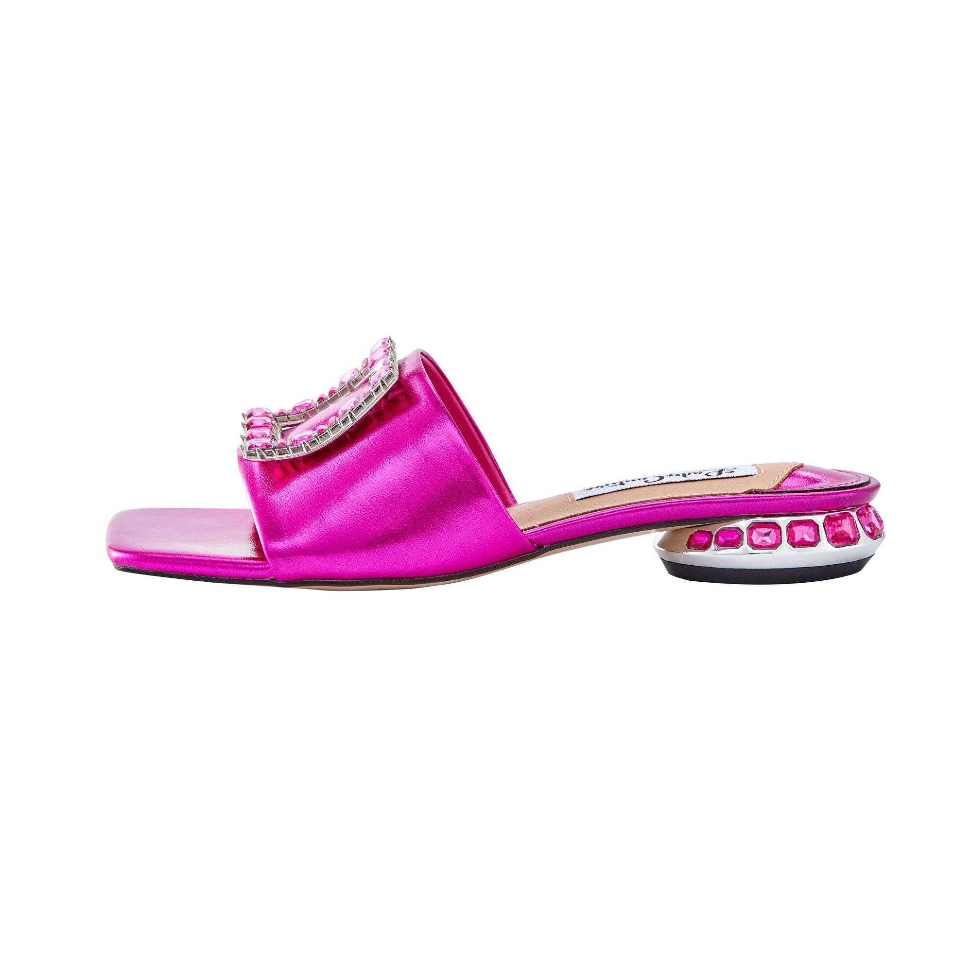  Lady Couture Amore Amore Metallic Jewel Slide - Fuchsia - Bonton