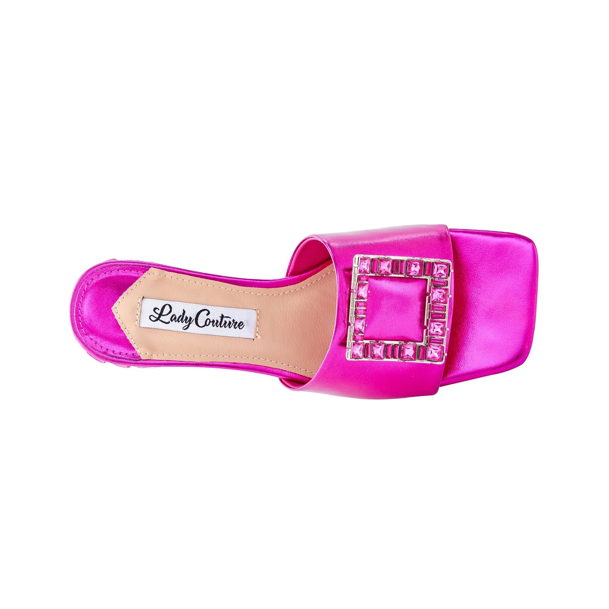  Lady Couture Amore Amore Metallic Jewel Slide - Fuchsia - Bonton