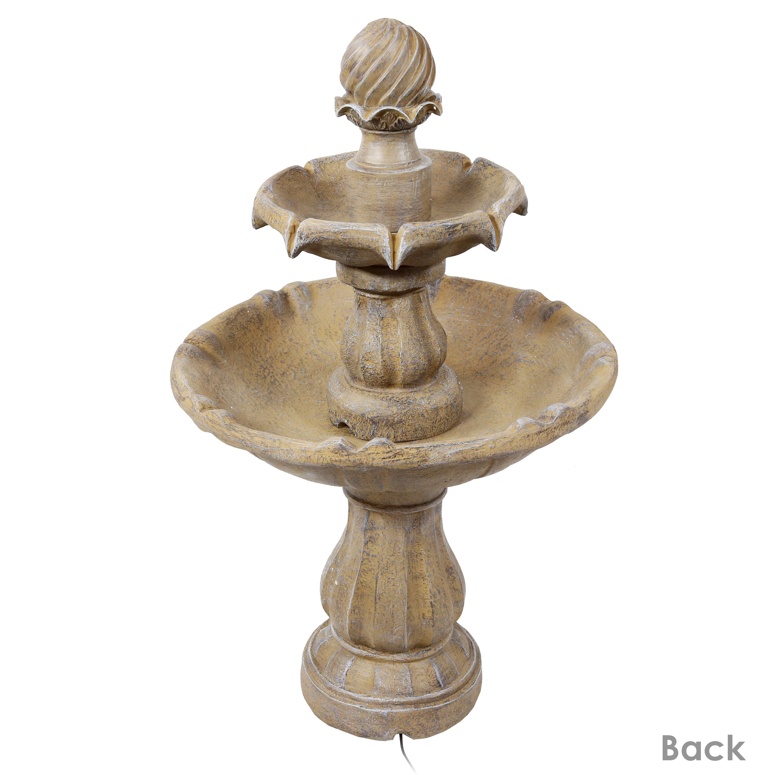  Sunnydaze Decor 2-Tier Solar Powered Water Fountain 35