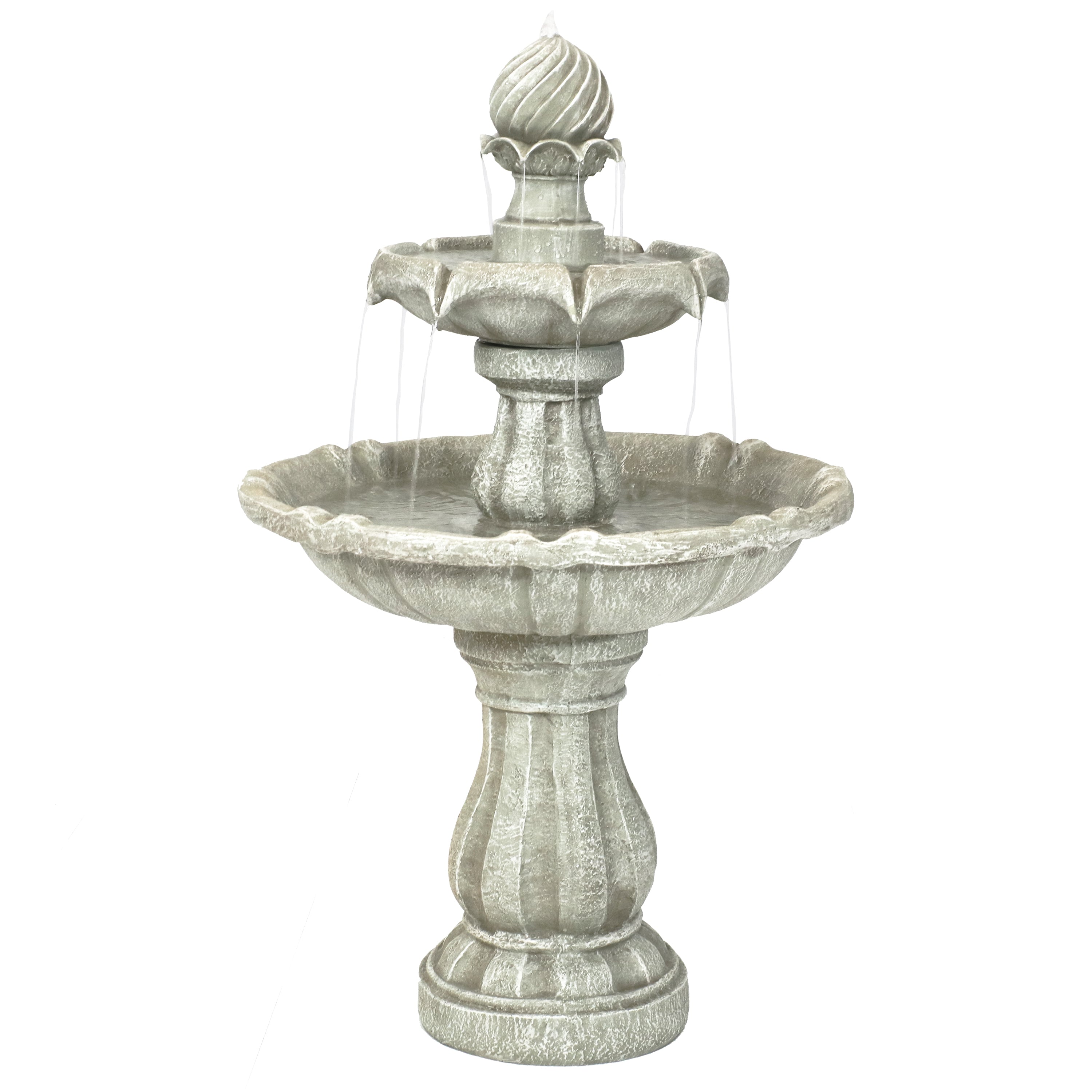  Sunnydaze Decor 2-Tier Solar Powered Water Fountain 35