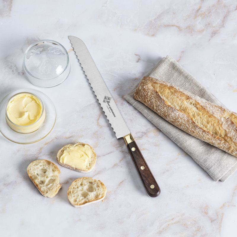  Au Nain Prince Gastronome Bread Knife - Wood and Gold Brass - Bonton