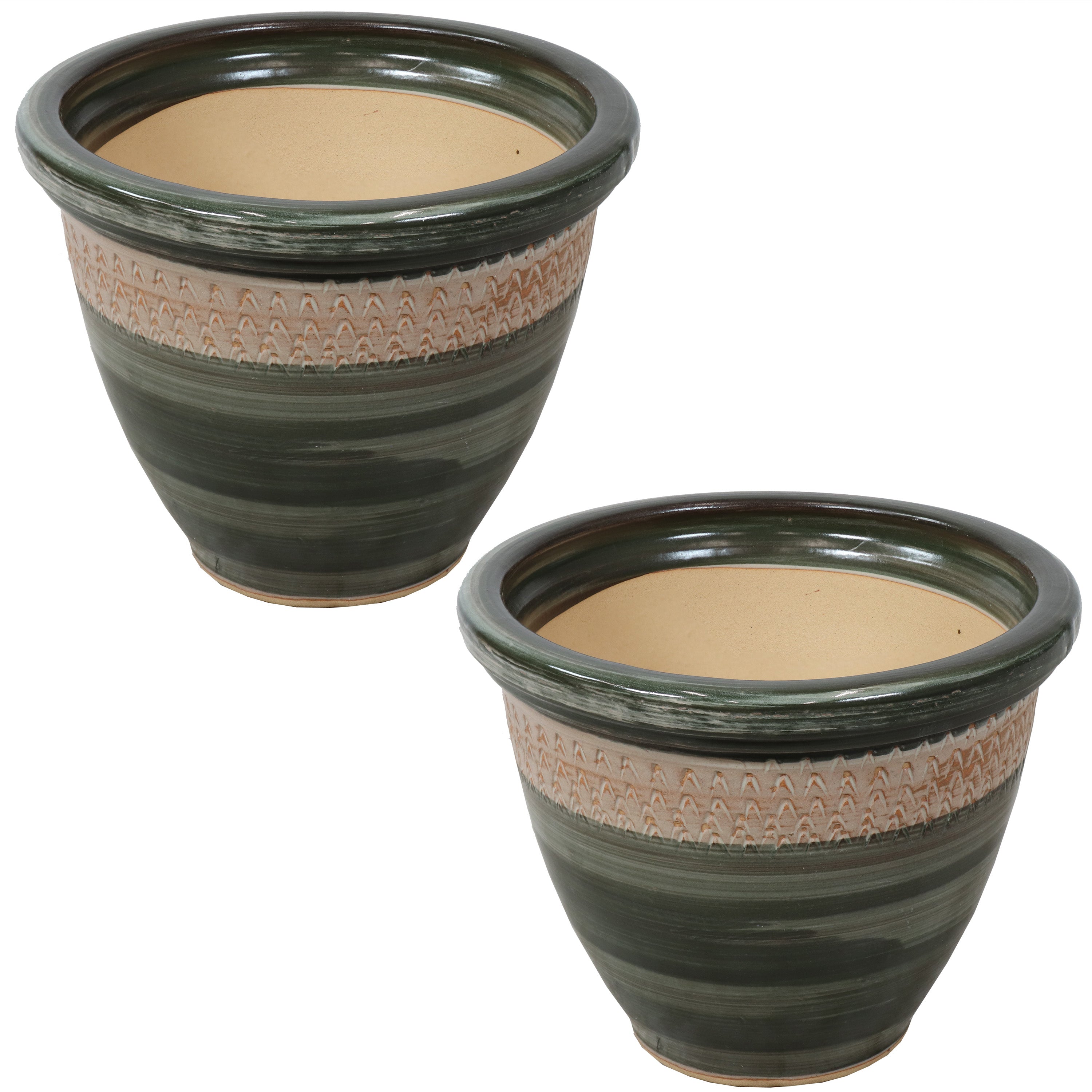  Sunnydaze Decor Purlieu Decorative Glazed Ceramic Planters 12