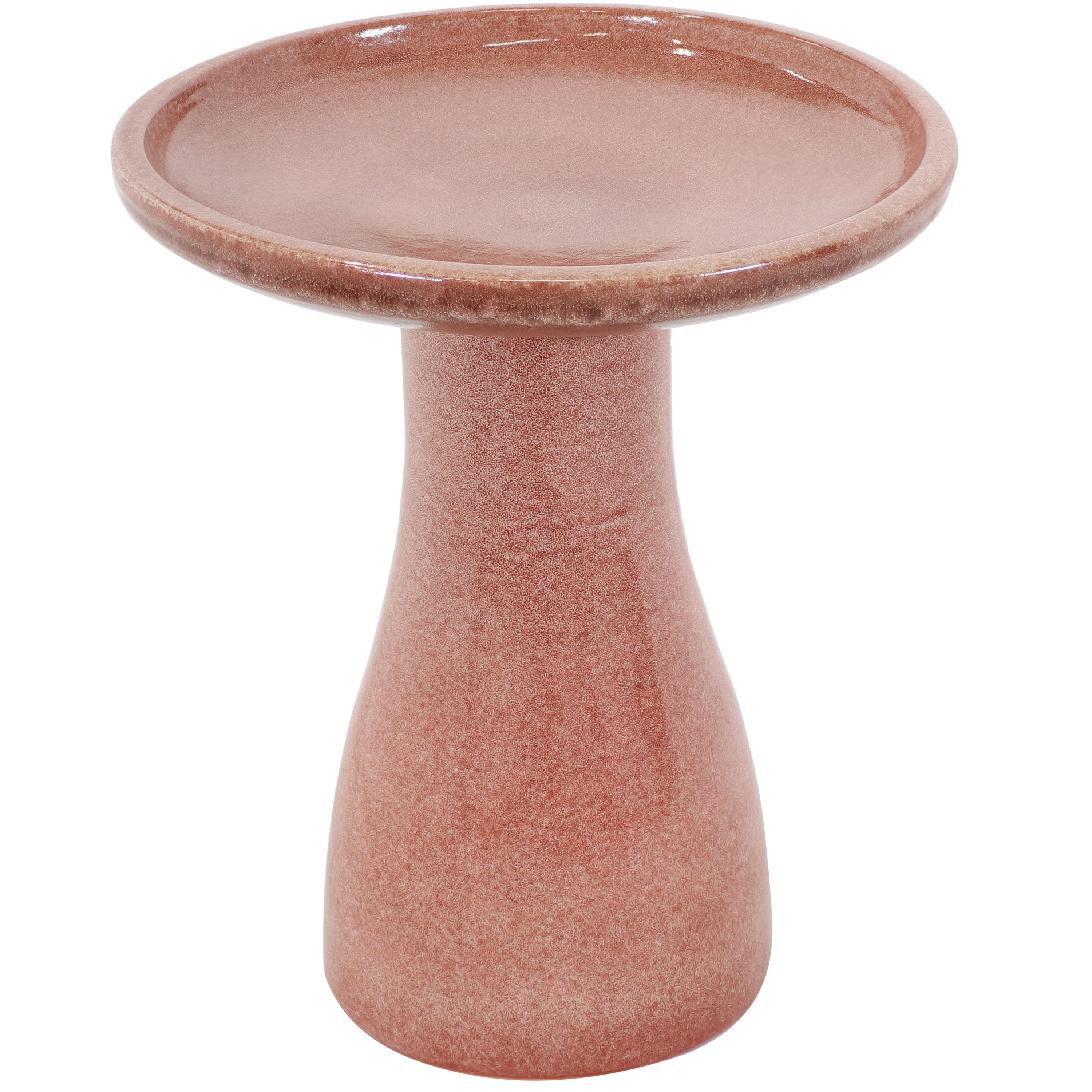  Sunnydaze Decor Weather-Resistant Ceramic Hand-Painted Duo-Tone Bird Bath - Dusty Rose - Bonton