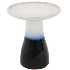 Weather-Resistant Ceramic Hand-Painted Duo-Tone Bird Bath