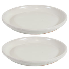 Ceramic High-Fired Glazed UV and Frost-Resistant Flower Pot Planter Saucers Set of 2