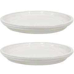 Ceramic High-Fired Glazed UV and Frost-Resistant Flower Pot Planter Saucers Set of 2