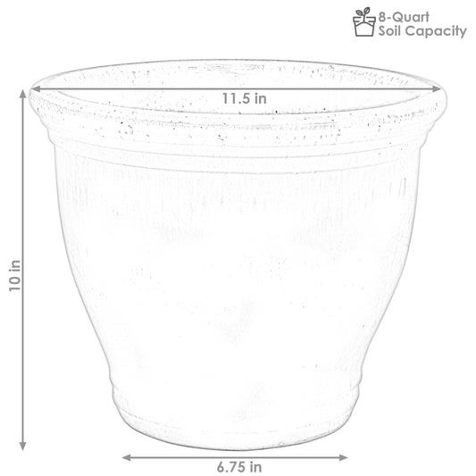 Studio UV and Frost-Resistant Ceramic Planter with Drainage Holes Set of 2