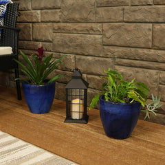 Resort High-Fired Glazed UV and Frost-Resistant Ceramic Planters with Drainage Holes - 2 Pack