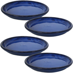 Ceramic High-Fired Glazed UV-Resistant and Frost-Resistant Flower Pot Planter Saucers Set of 4