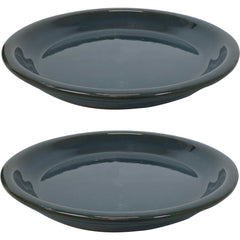 Ceramic High-Fired Glazed UV and Frost-Resistant Flower Pot Planter Saucers Set of 2