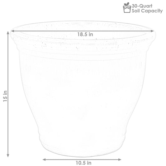 Studio UV and Frost-Resistant Ceramic Flower Pot Planter with Drainage Holes