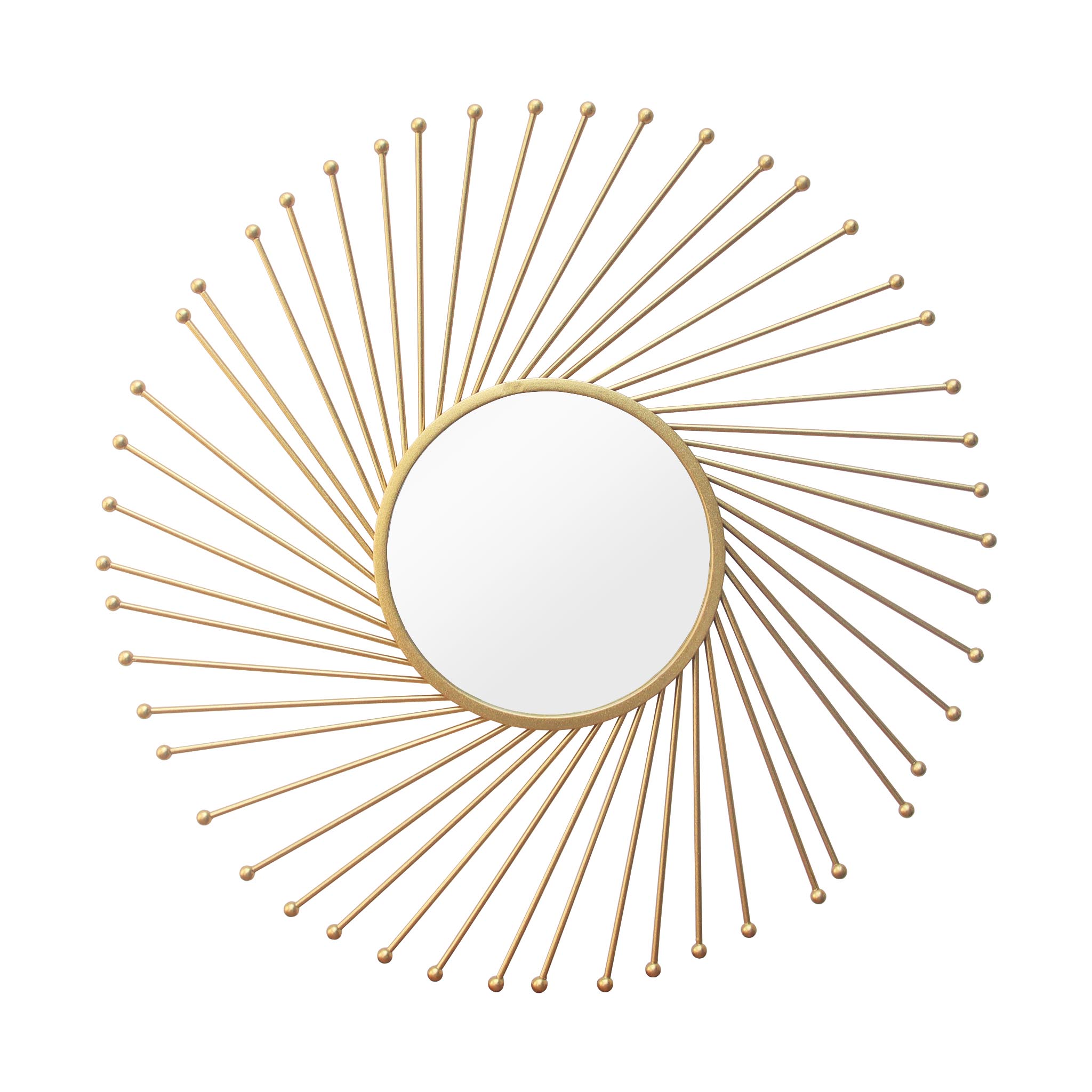  Paris Loft Gold Round Metal Wall Mirror - Gold - Bonton