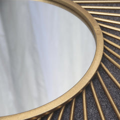 Gold Round Metal Wall Mirror