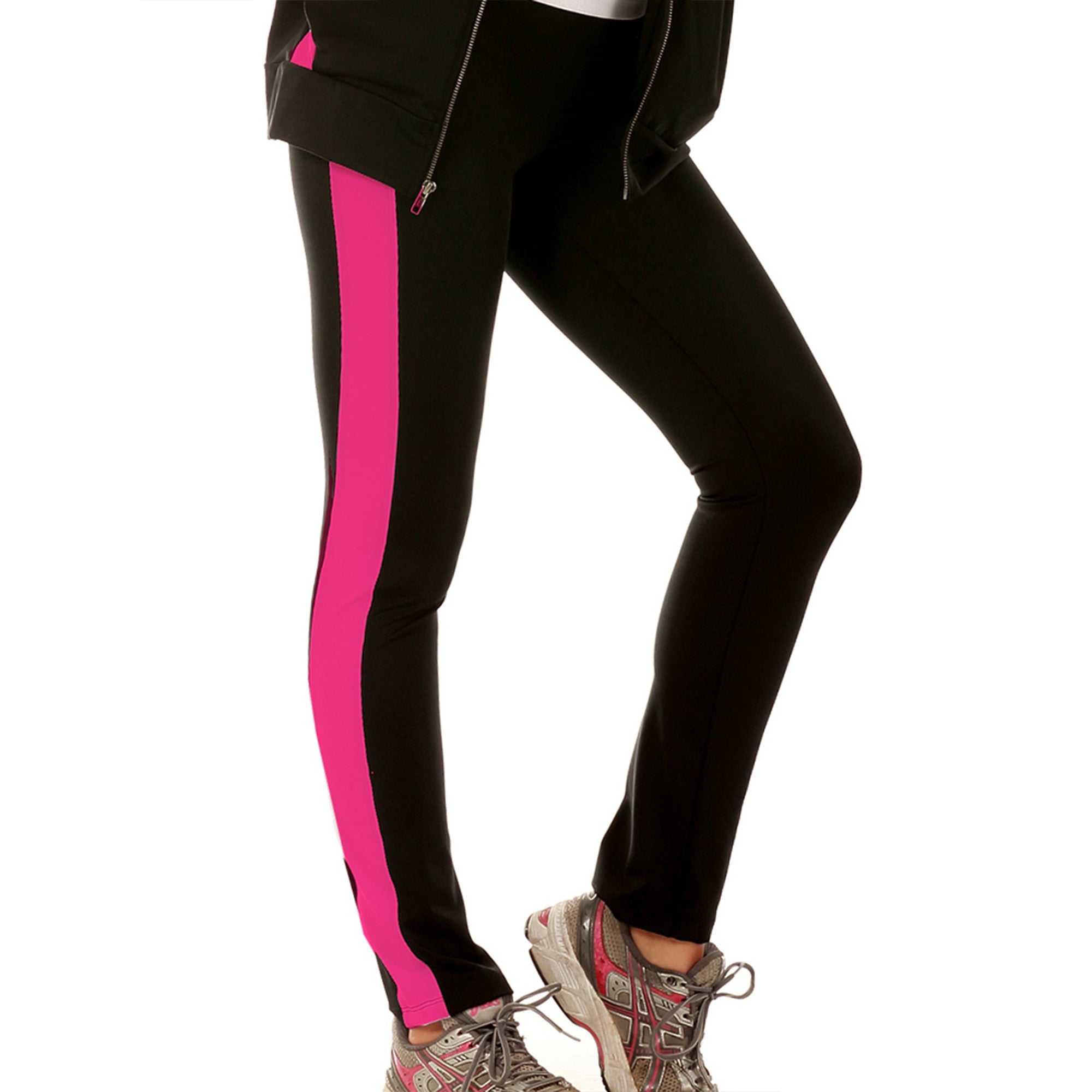  InstantFigure InstantFigure Activewear Compression Color Block Pant AWP013 - Black/White - Bonton