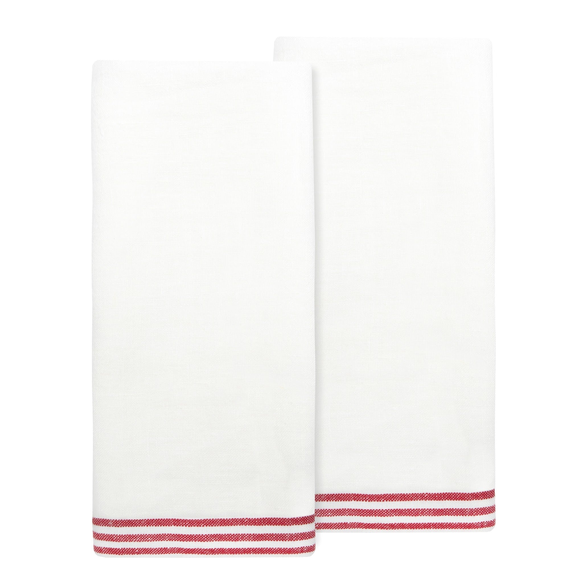  Caravan Alsace White Tea Towels 20x30 - Set of 2 - White & Blue - Bonton