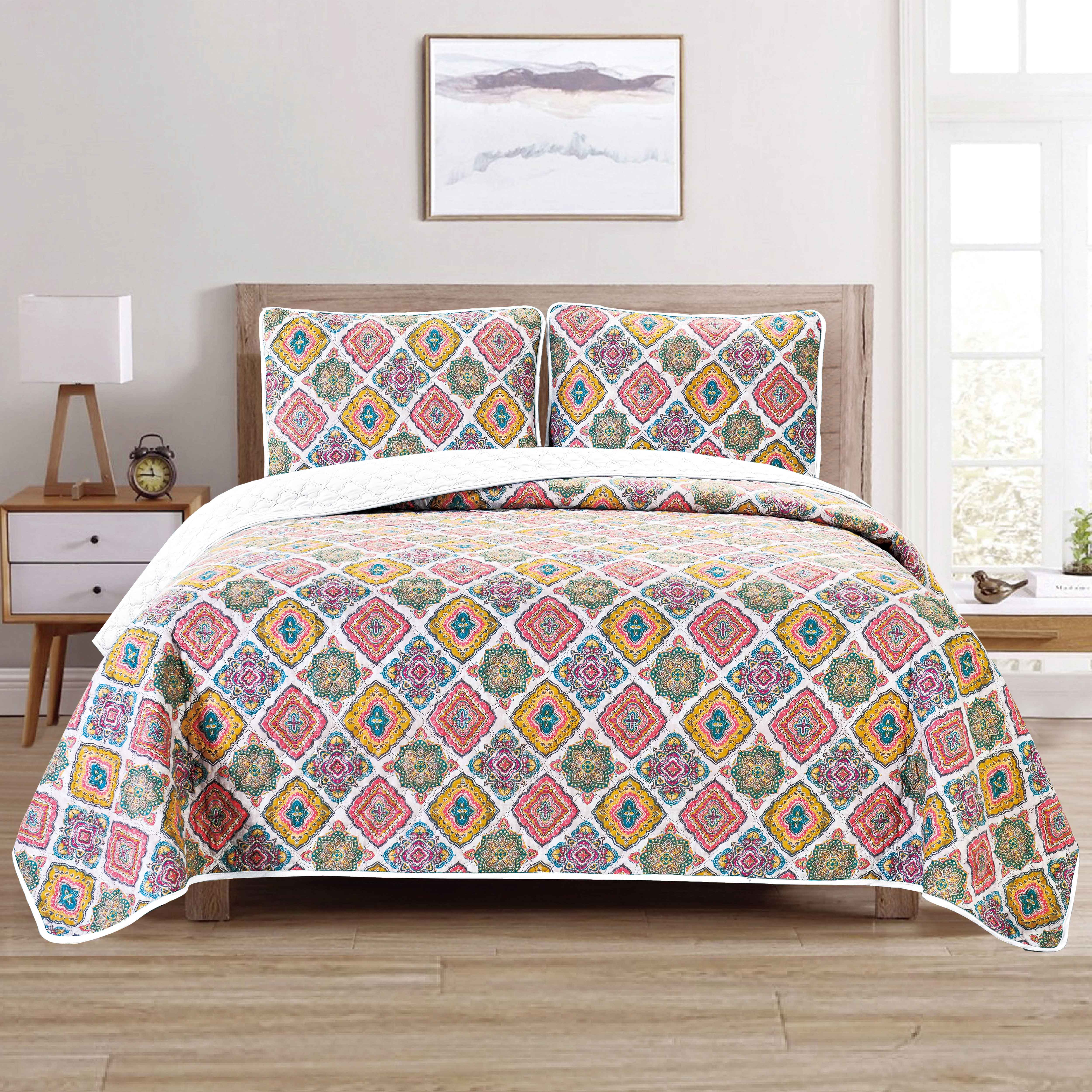  Dan River Dan River Reversible Printed Quilt Set (3 Piece) - King - Bonton