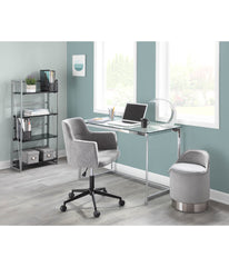 Marla Vanity Stool Chrome & Silver