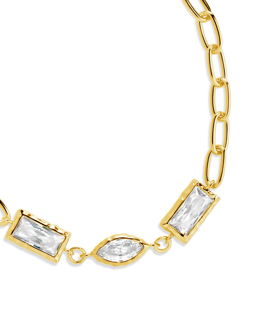  Sterling Forever Tate CZ Chain Bracelet - Gold - Bonton