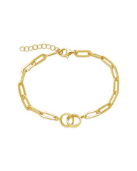 Chain Link Bracelet with Interlocking Rings