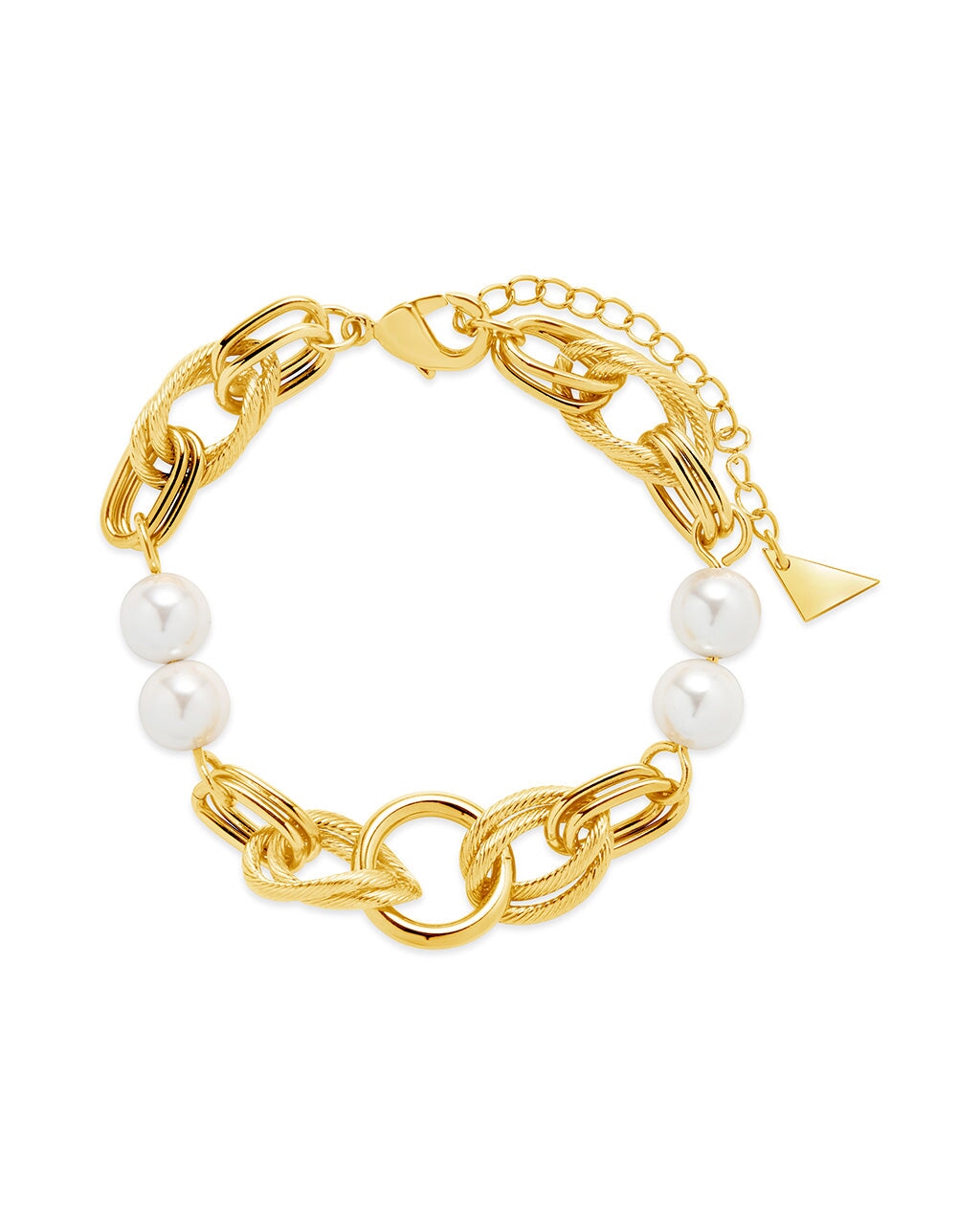  Sterling Forever Ivanna Pearl Bracelet - Gold - Bonton