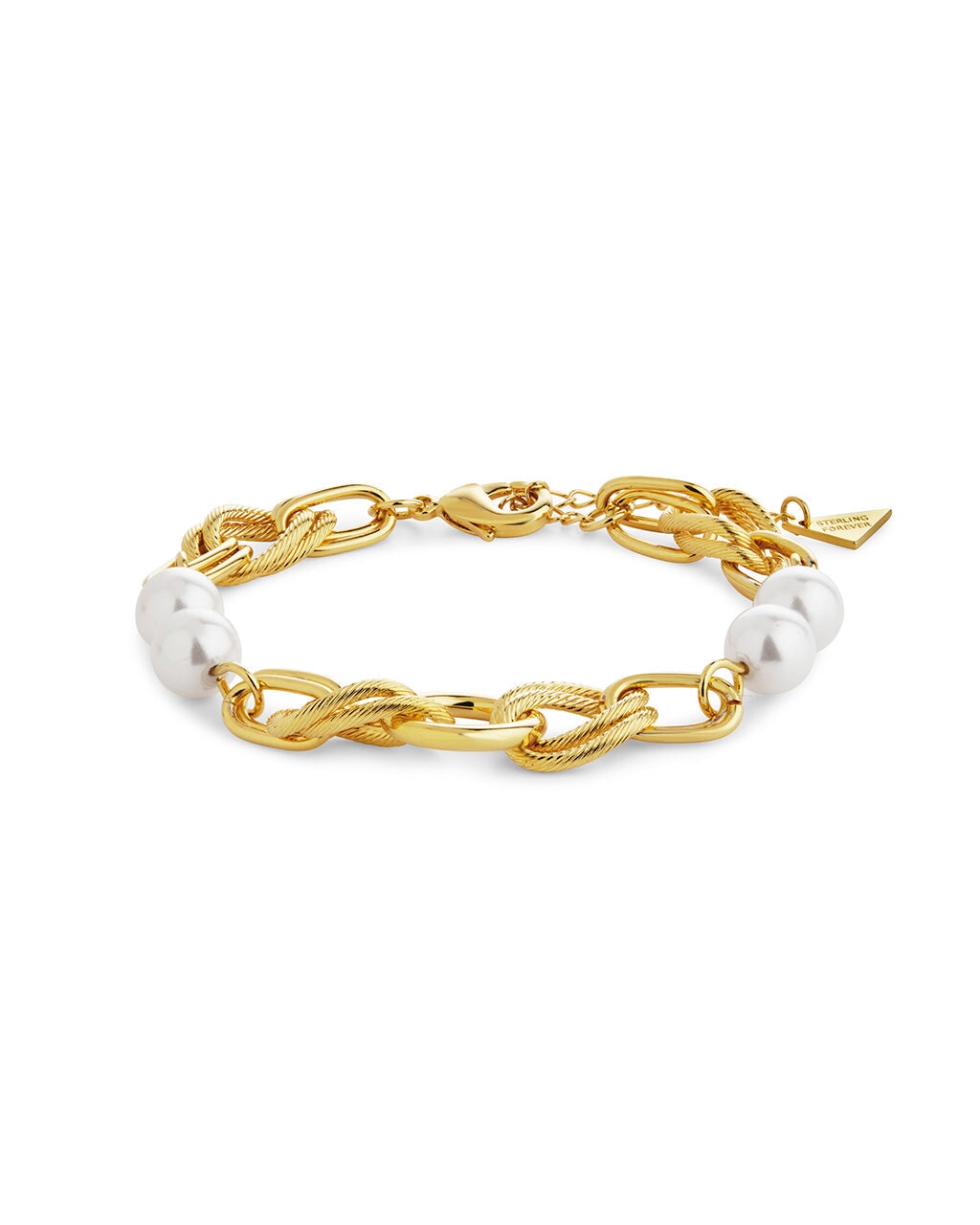  Sterling Forever Ivanna Pearl Bracelet - Gold - Bonton