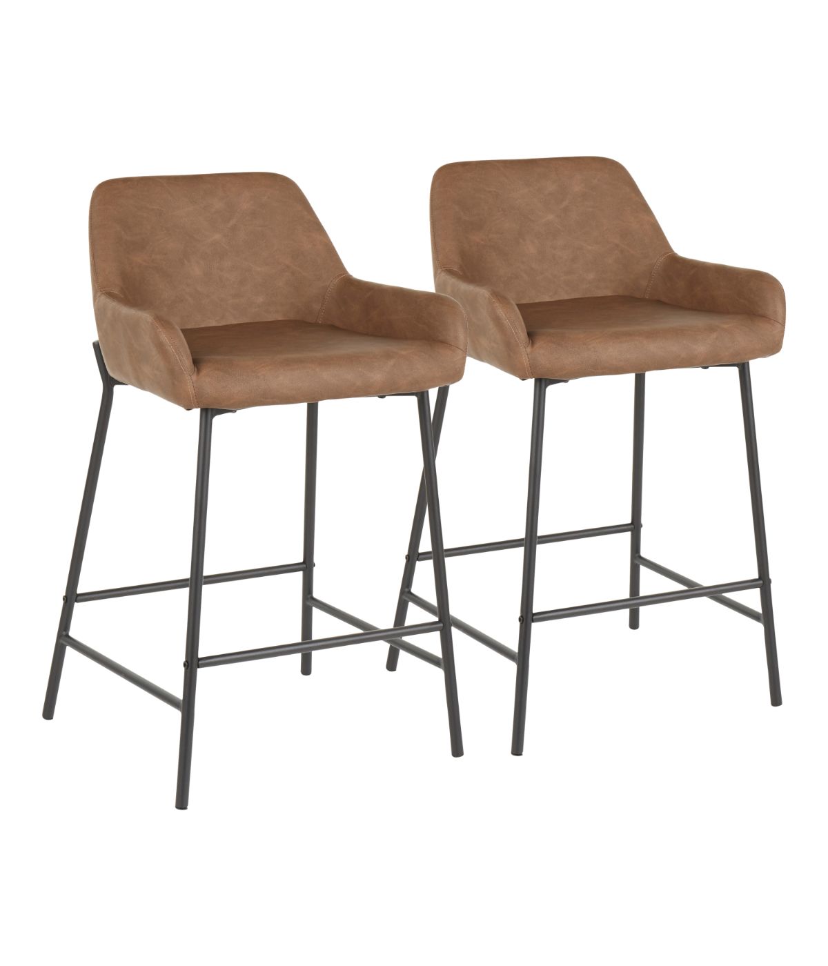  LumiSource Daniella Counter Stool - Set of 2 Black & Espresso - Black & Espresso - Bonton