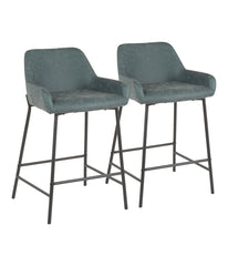 Daniella Counter Stool - Set of 2 Black & Green