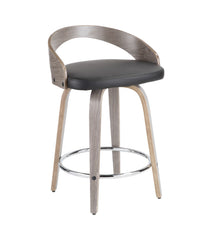 Grotto Counter Stool - Set of 2 Light Grey, Black & Chrome