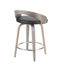 Grotto Counter Stool - Set of 2 Light Grey, Black & Chrome