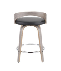 Grotto Counter Stool - Set of 2 Light Grey, Black & Chrome