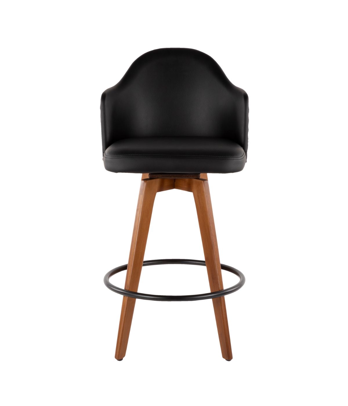  LumiSource Ahoy Counter Stool Walnut, Black & Brass - Walnut, Black & Brass - Bonton