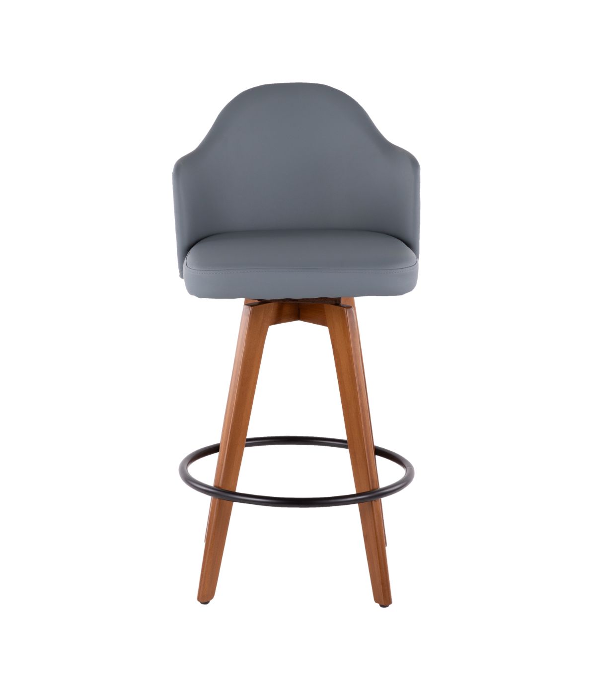  LumiSource Ahoy Counter Stool Walnut, Grey, Black & Brass - Walnut, Grey, Black & Brass - Bonton