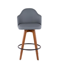 Ahoy Counter Stool Walnut, Grey, Black & Brass